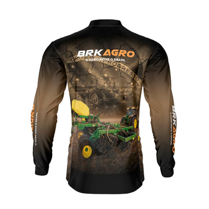 Camisa Agro Brk Plantadeira Marrom com Proteção Solar UV50+ - Brk Agro