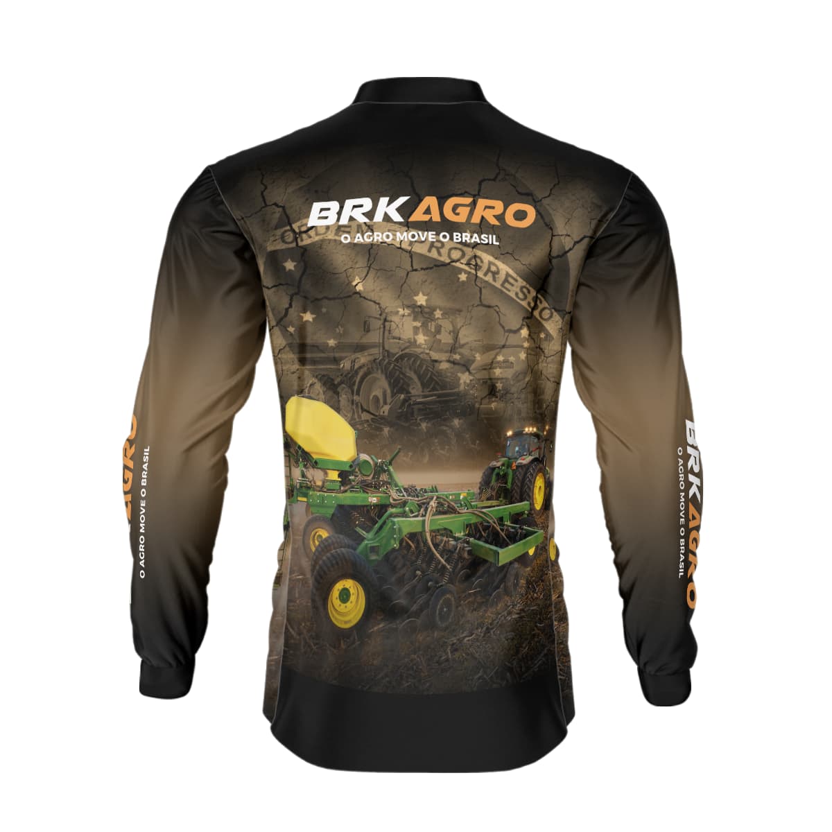 Camisa Agro Brk Plantadeira Marrom com Proteção Solar UV50+ - Brk Agro