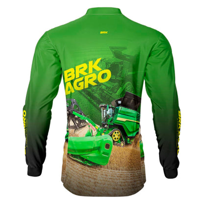 Camisa Agro Brk Colheitadeira X9 Verde com Proteção Solar UV50+ - Brk Agro