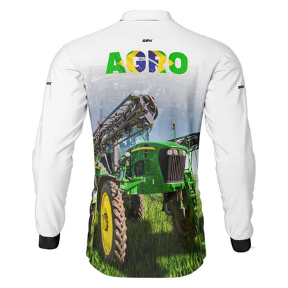 Camisa Agro Brk Pulverizador Branca com Proteção Solar UV50+ - Brk Agro