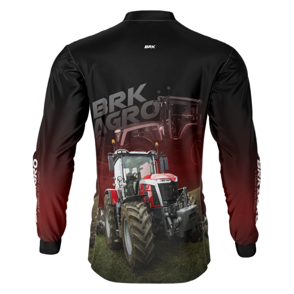 Camisa Agro Brk Trator 8S Vermelho Escura com Proteção Solar UV50+ - Brk Agro