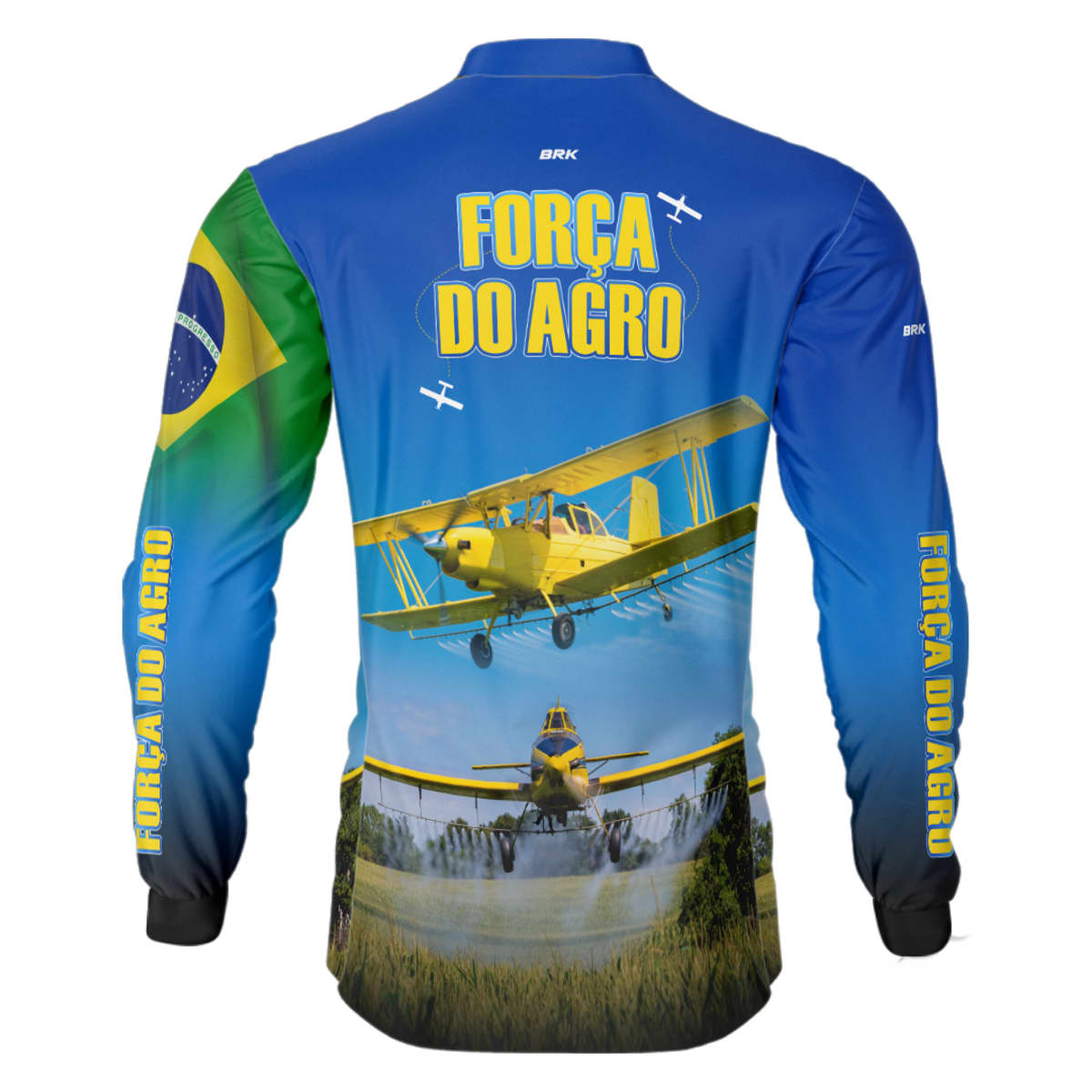Camisa Agro Brk Azul Aviação Agrícola com Proteção Solar UV50+ - Brk Agro
