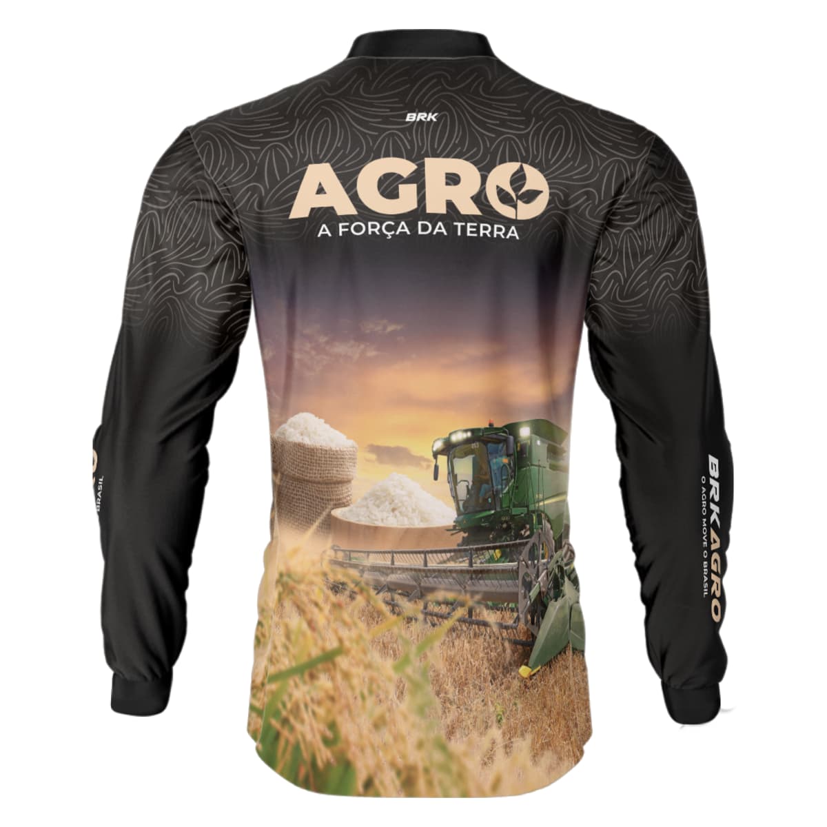Camisa Agro Brk Plantação de Arroz com Proteção Solar UV50+ - Brk Agro