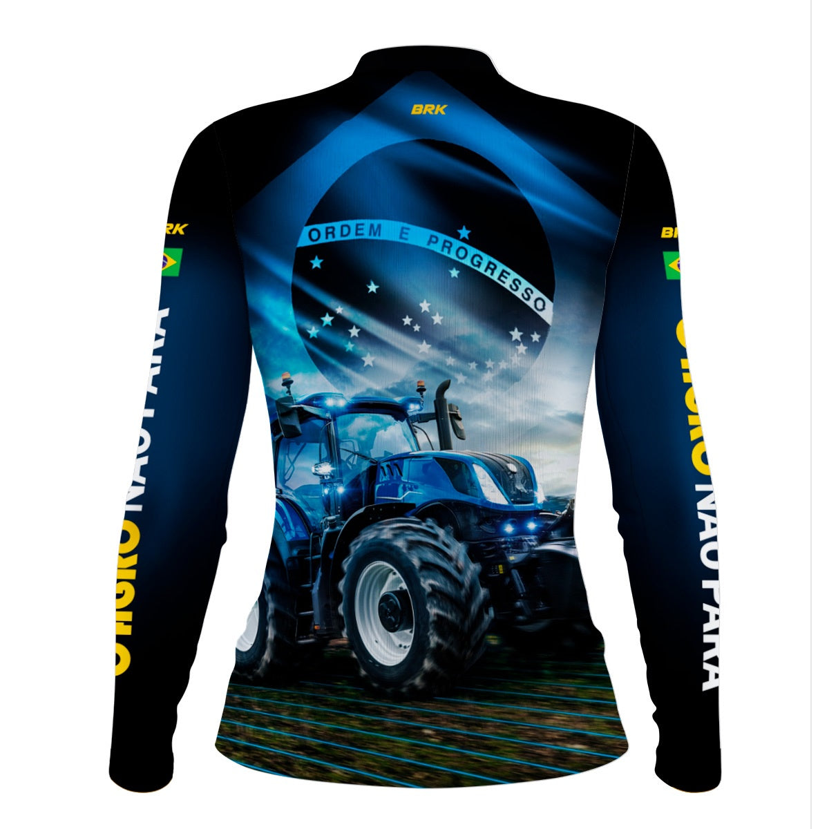 Camisa Feminina Agro Brk O Agro Não Para Azul Proteção Solar UV50+ - Brk Agro