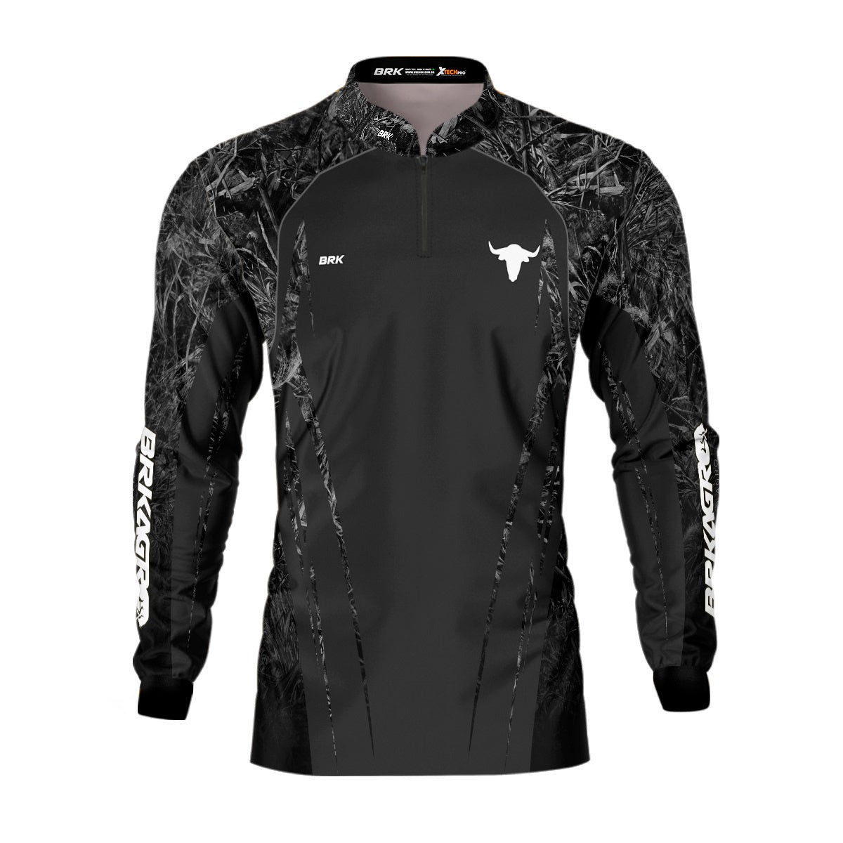 Kit 2 Camisas Básicas Brk Camu Cinza e Mescla Azul com Proteção UV50+ - Brk Agro