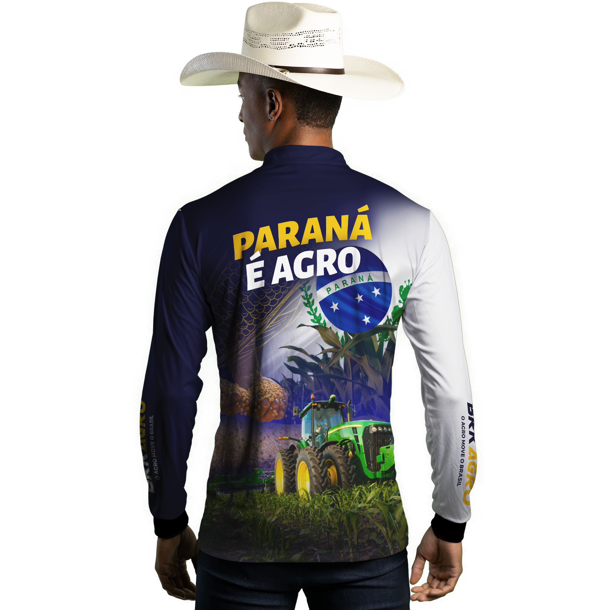 Camisa Agro Brk Paraná é Agro Milho e Soja com Proteção Solar UV50+ - BRK AGRO