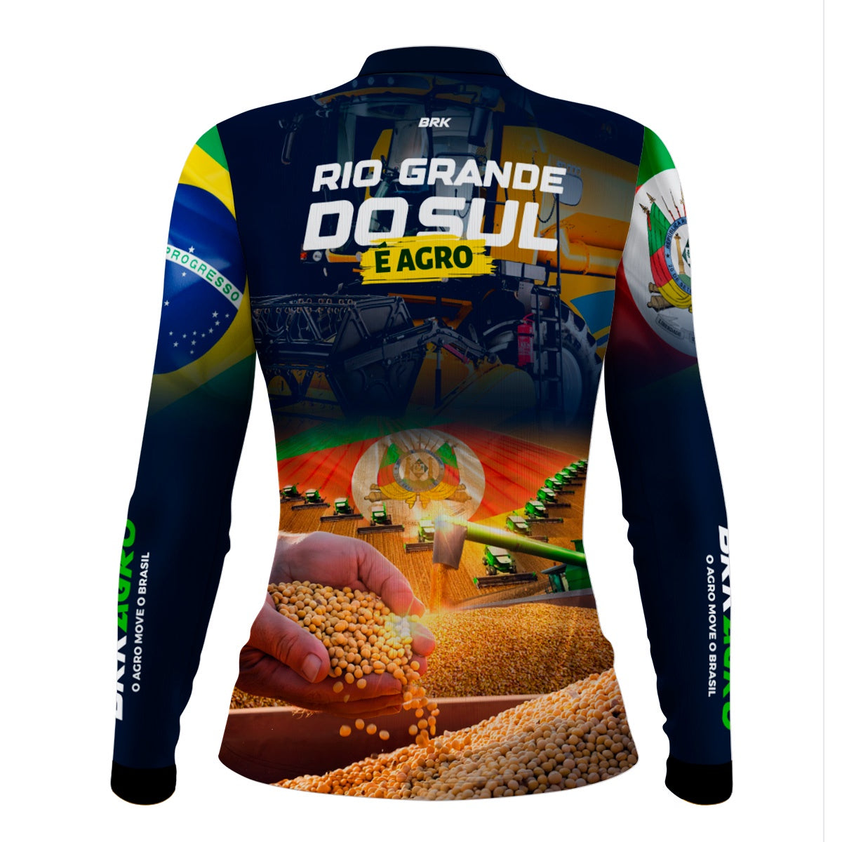 Camisa Feminina Agro Brk Rio Grande do Sul é Agro com Proteção UV50+ - Brk Agro