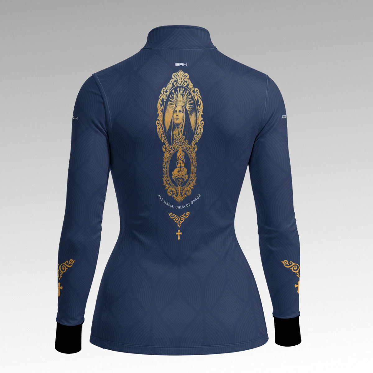 Camisa Feminina Nossa Senhora Aparecida Medalha Azul com UV50