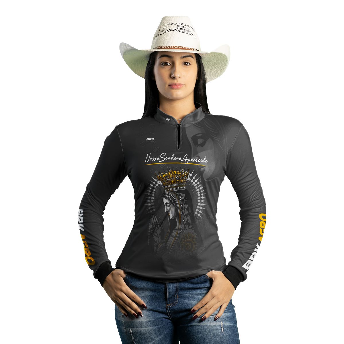 Camisa Agro Feminina Brk Nossa Senhora com Proteção Solar UV50+ - Brk Agro