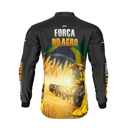 Camisa Agro Brk Força do Agro Colheitadeira com Proteção UV50+ - Brk Agro