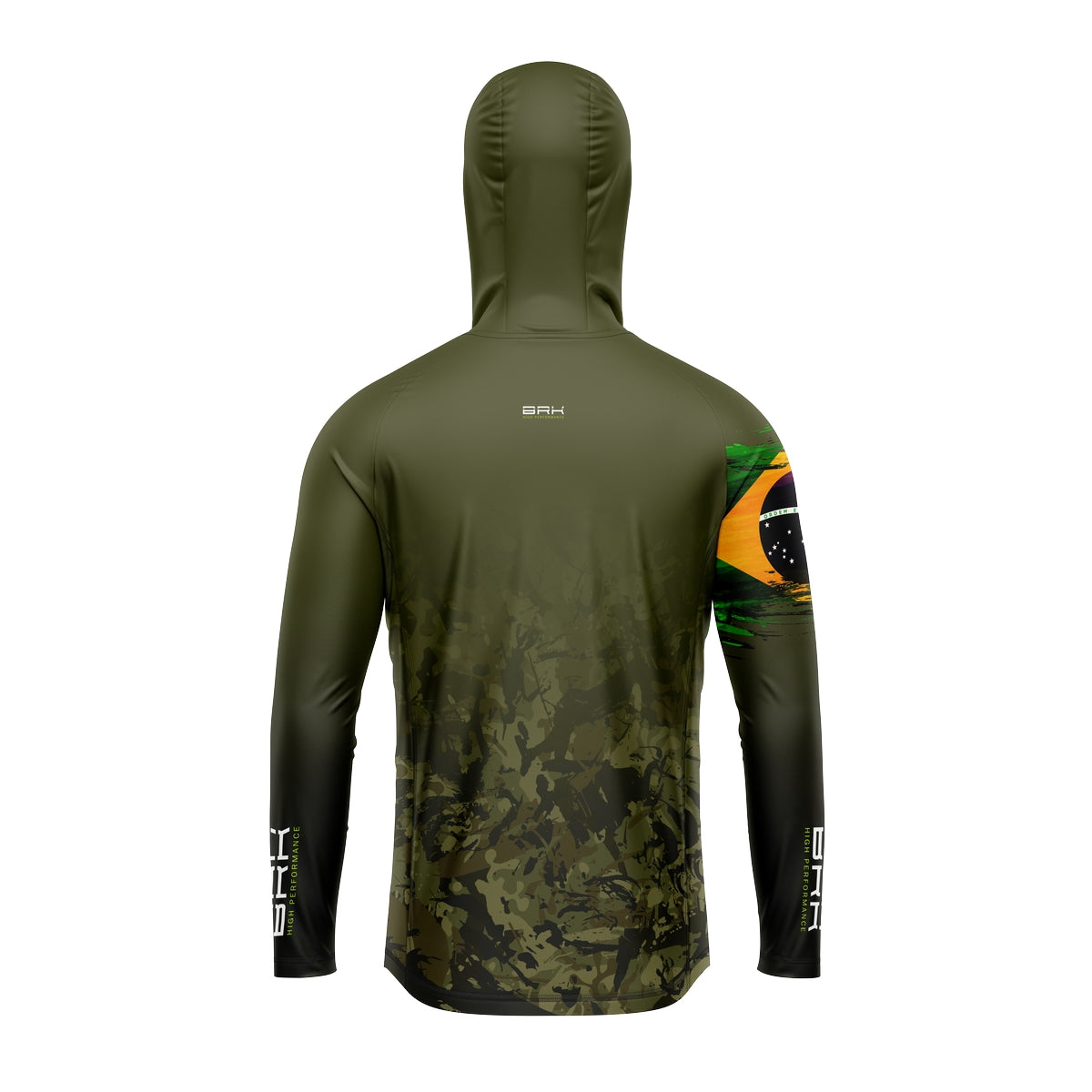 Camisa de Pesca com Capuz Brk Camuflado Verde Brasil com Proteção UV50+ - Brk Agro