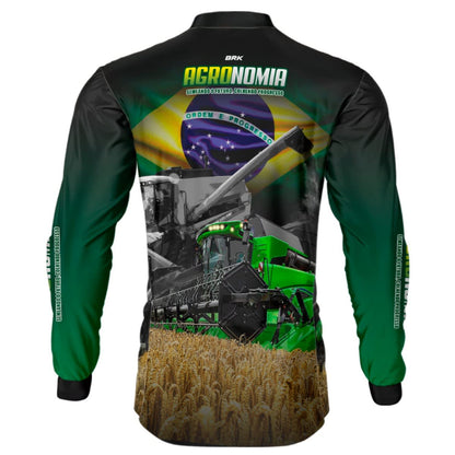Camisa Agro Brk Trator Verde Agronomia com Proteção Solar UV50+ - BRK AGRO