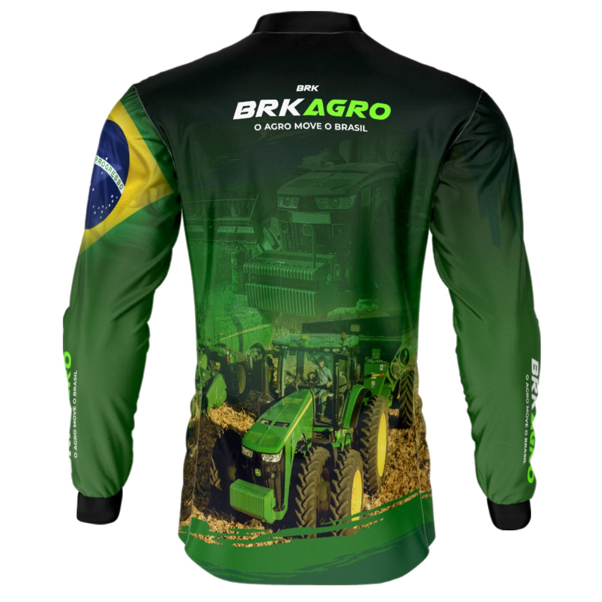 Camisa Agro Brk Verde o Agro Move o Brasil com Proteção Solar UV50+ - Brk Agro