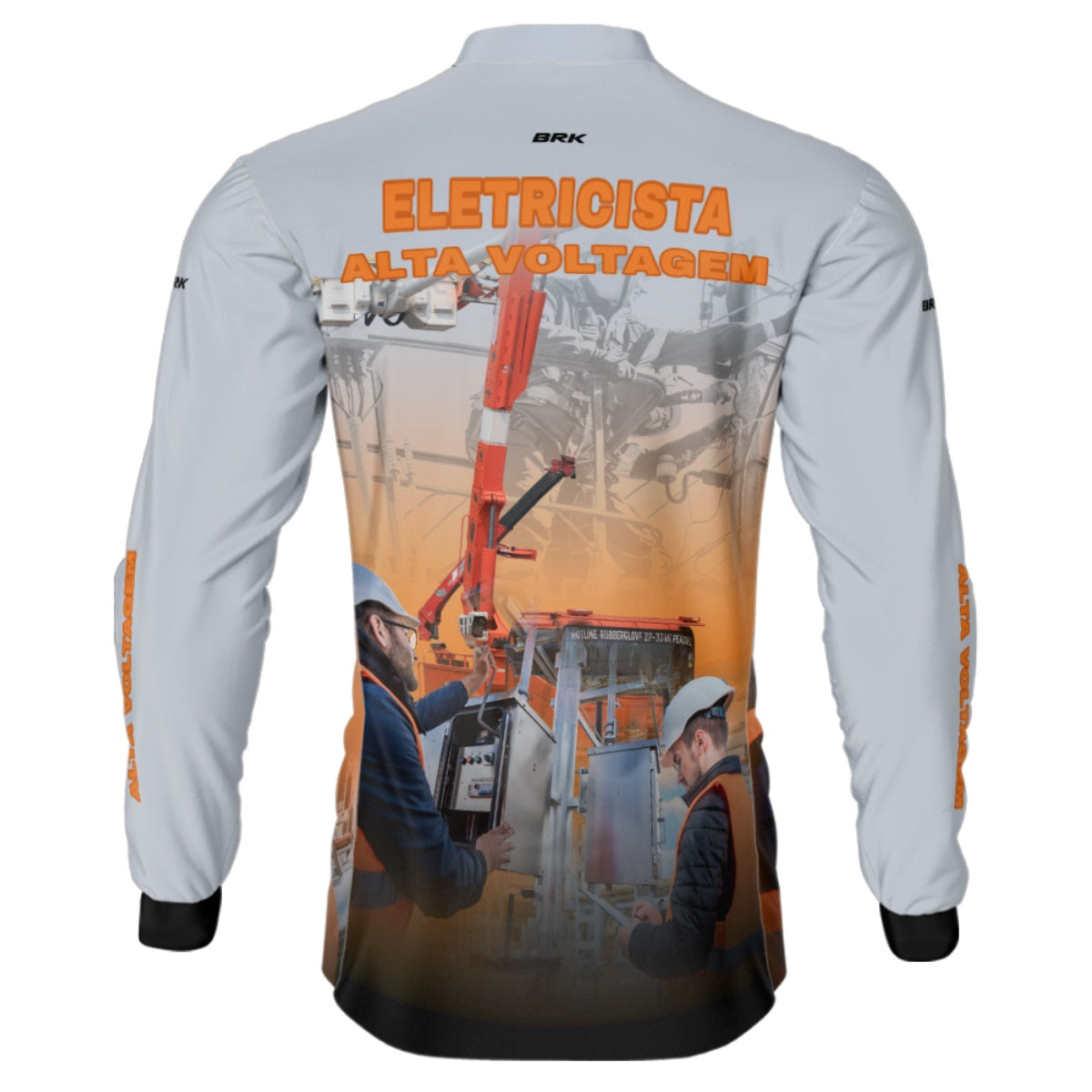 Camisa Brk Profissões Eletricista Alta Tensão Branca com Proteção UV50+ - Brk Agro
