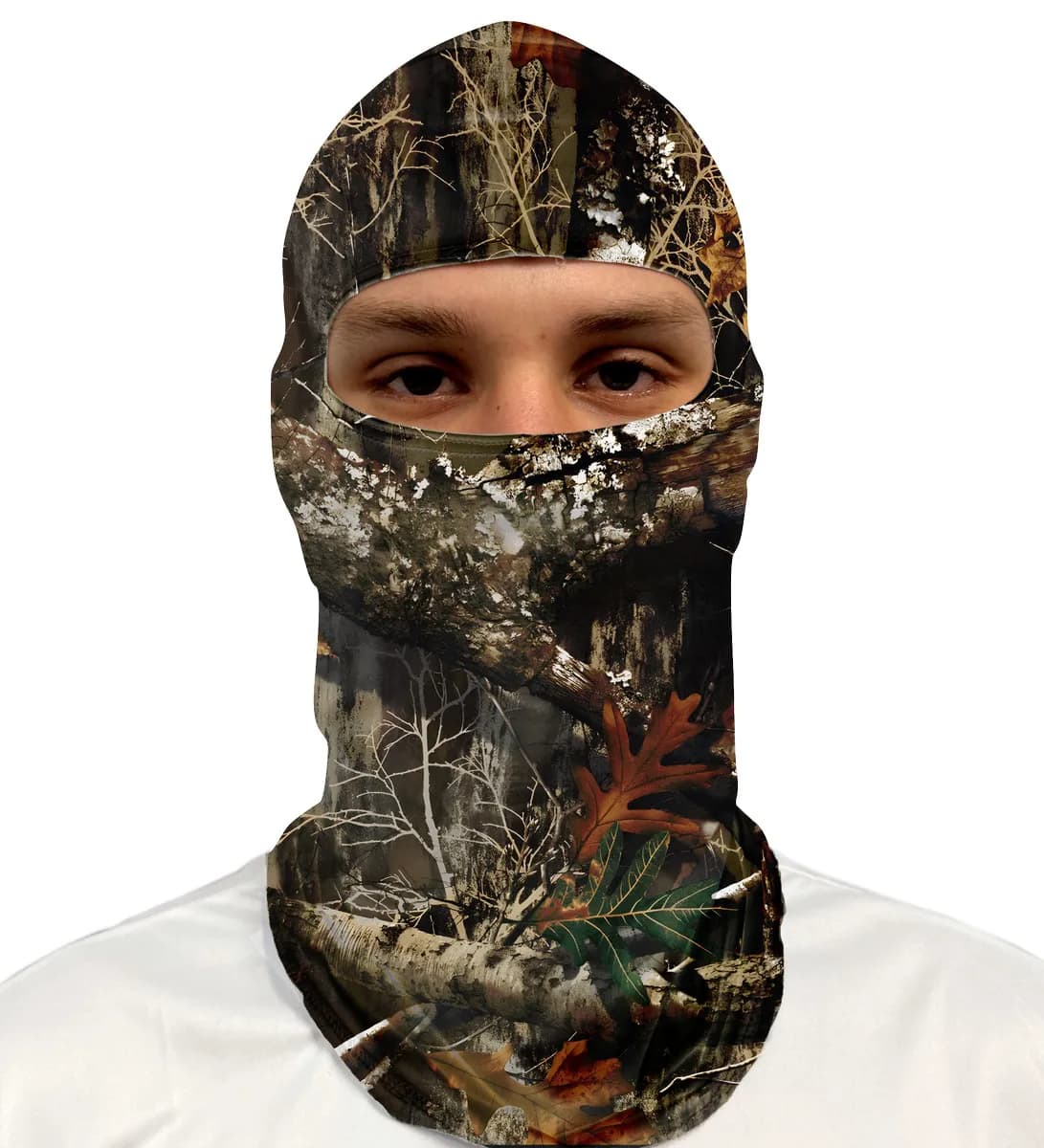 Balaclava Tubeneck Agro Brk Camuflada Folhas e Galhos Tipo 2 com Proteção Solar UV50+ - Brk Agro