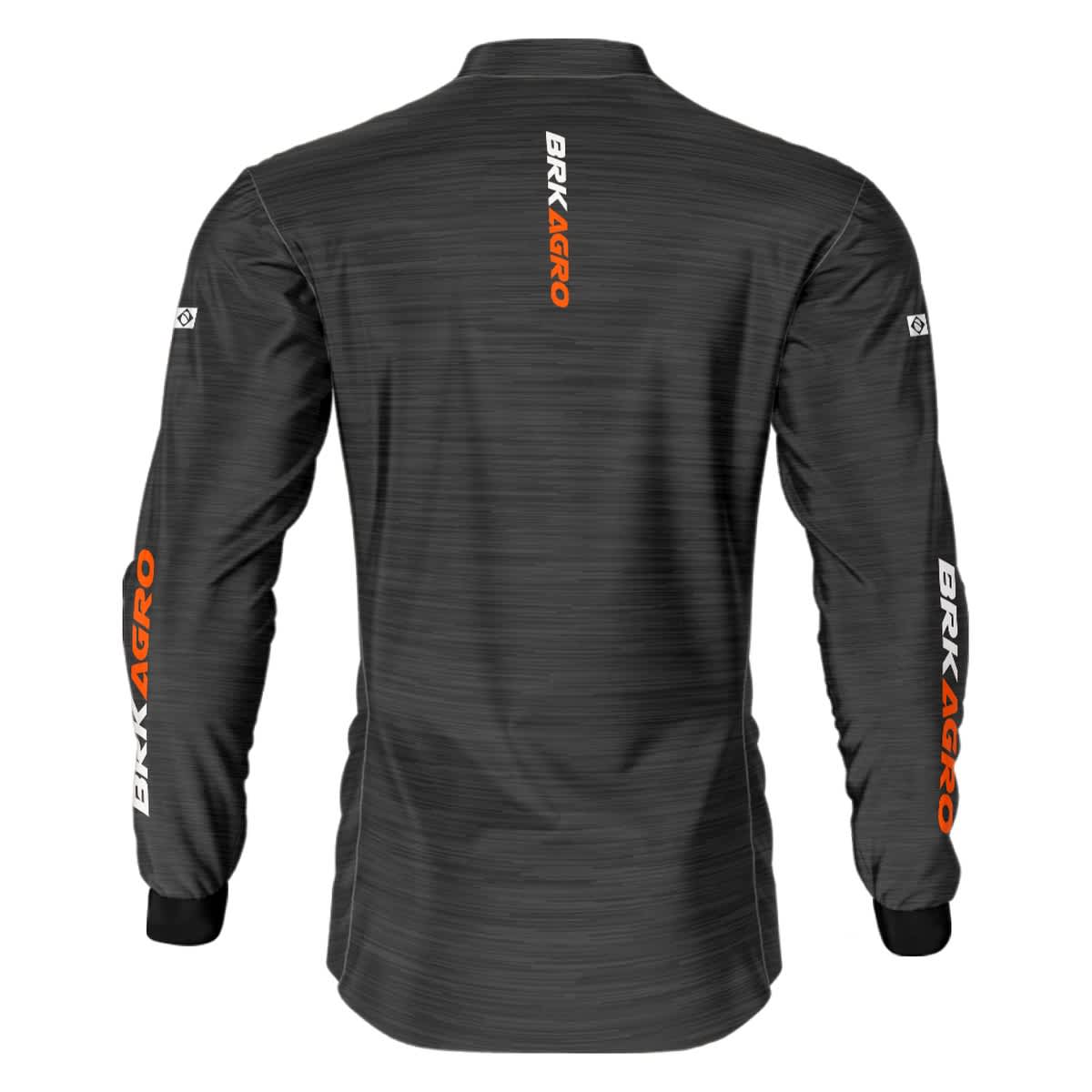 Camisa Agro Brk Mescla Preto Laranja com Proteção Solar UV50+ - Brk Agro