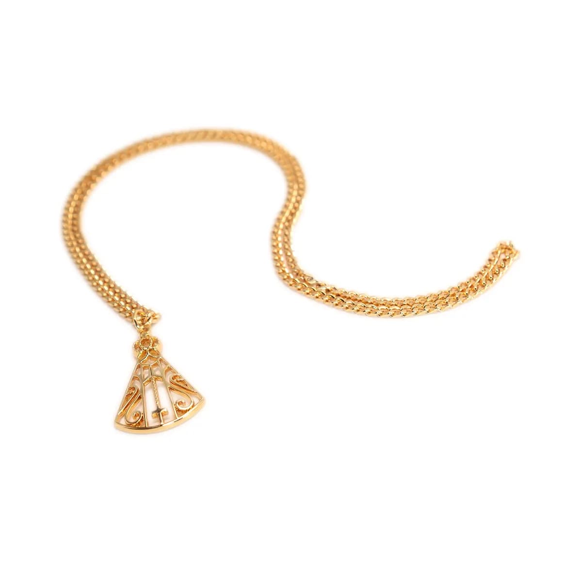 Corrente Pingente Brk Nossa Senhora Aparecida Vazada Dourada - Brk Agro