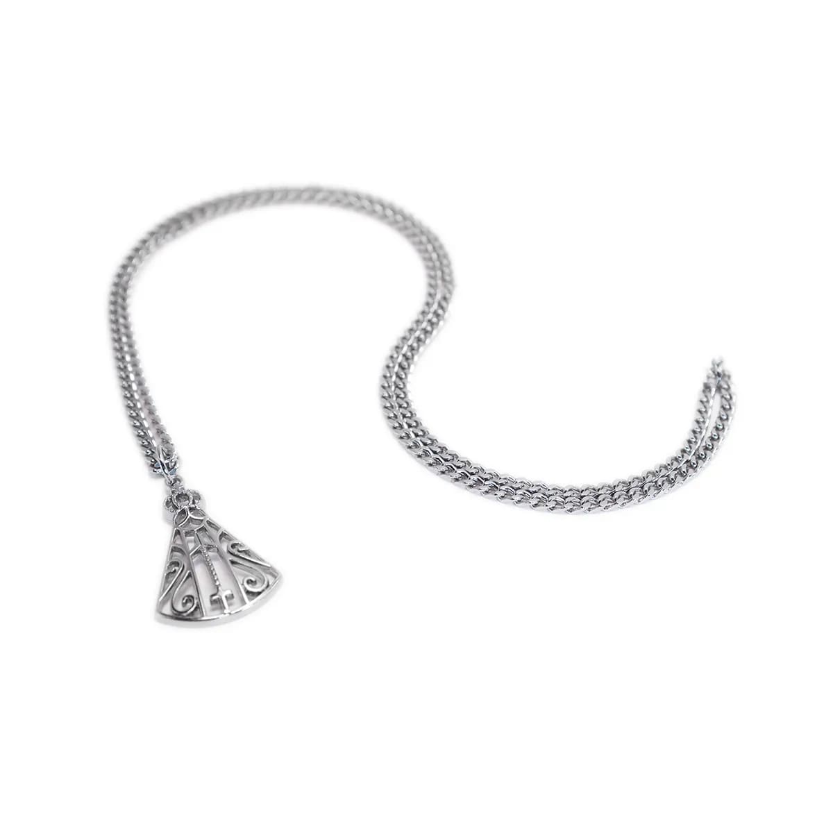 Corrente Pingente Brk Nossa Senhora Aparecida Vazada Niquel - Brk Agro