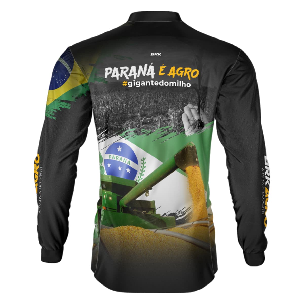Camisa Agro Brk Paraná é Agro Milho com Proteção Solar UV50+ - Brk Agro