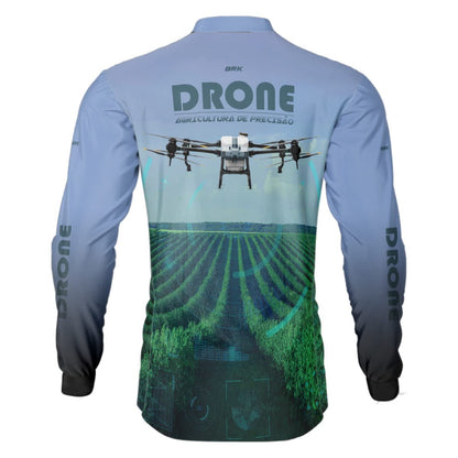 Camisa Agro Brk Drone Pulverizador com Proteção Solar UV50+ - Brk Agro