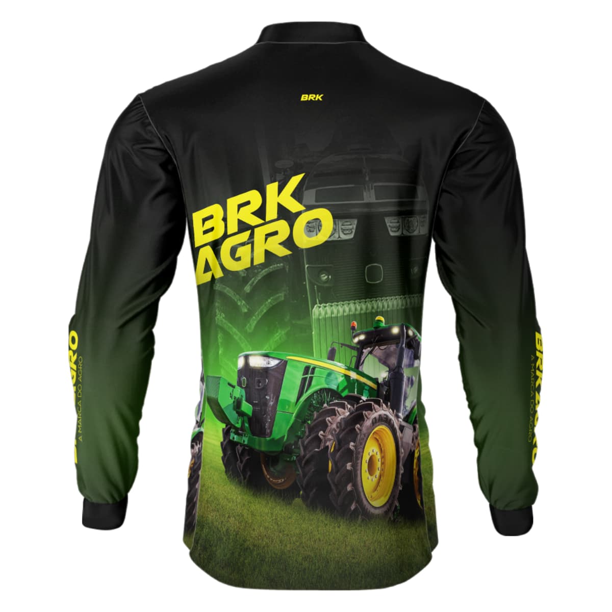 Camisa Agro Brk Trator 8250R Preta com Proteção Solar UV50+ - Brk Agro