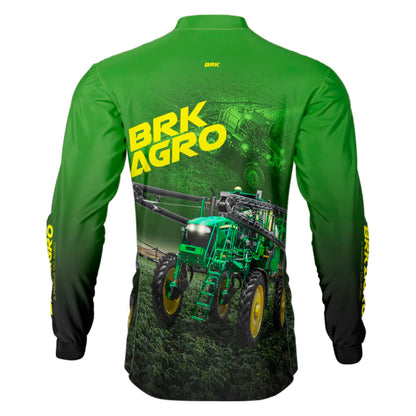 Camisa Agro Brk Trator Pulverizador M4000 Verde com Proteção Solar UV50+ - Brk Agro