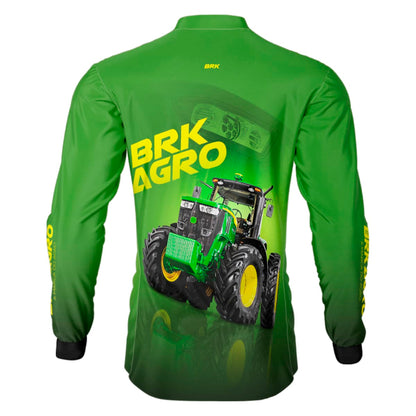 Camisa Agro Brk Trator Verde 7M com Proteção Solar UV50+ - Brk Agro