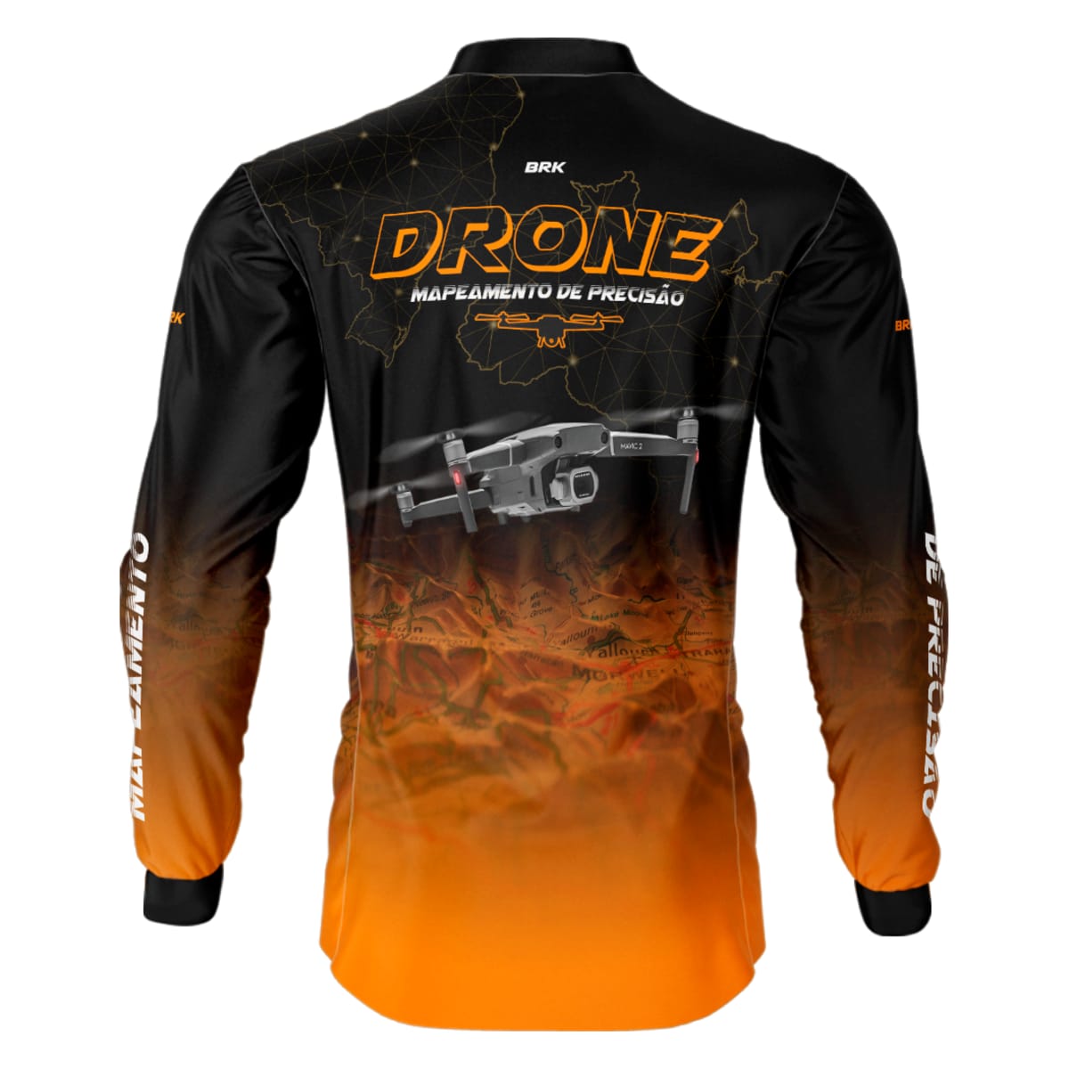 Camisa Agro Brk Drone Mapeamento DJI Laranja com Proteção Solar UV50+ - Brk Agro
