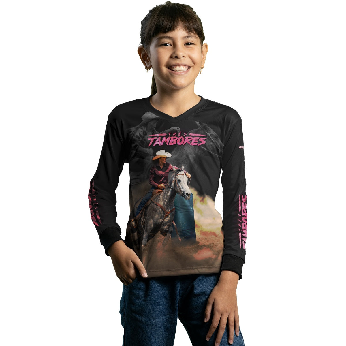 Camisa Agro Brk Prova dos Três Tambores c/ Escrita Rosa com Proteção UV50+ - BRK AGRO