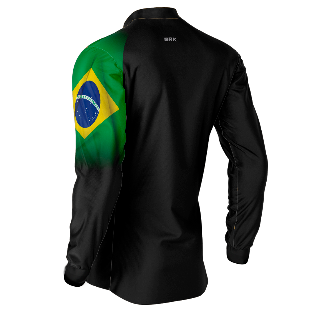 Camisa Agro Brk Veterinária Preta com UV50+ - Brk Agro