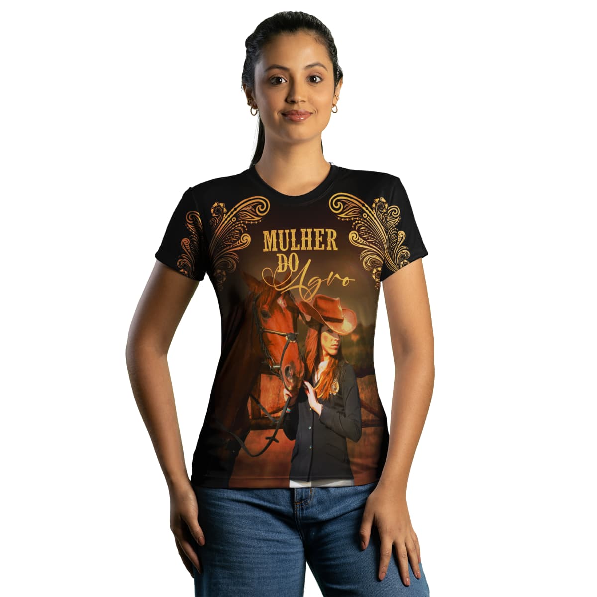 Camiseta Agro Brk Mulher do Agro com Proteção Solar UV50+ - Brk Agro