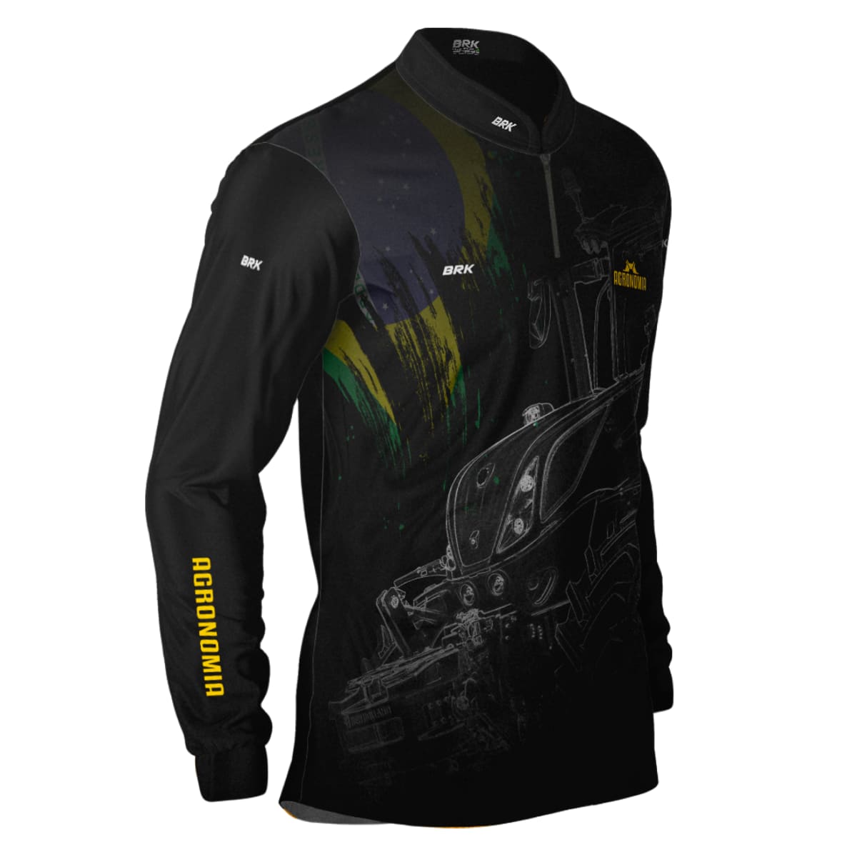Camisa Agro Brk Agronomia Preta 2 com Proteção Solar UV50+ - Brk Agro