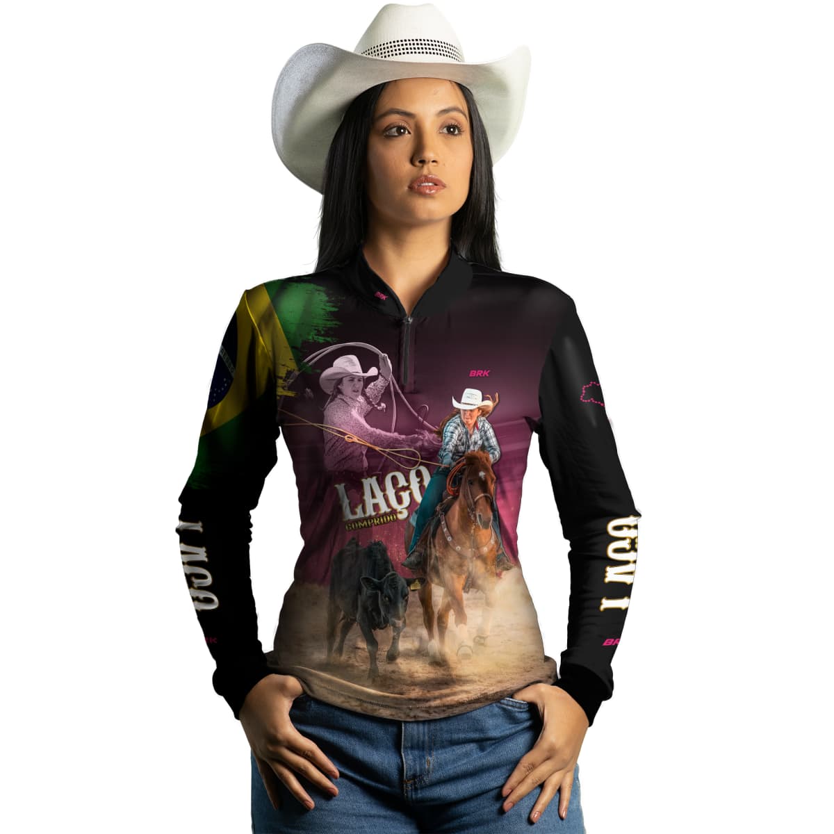 Camisa Agro Brk Feminina Prova do Laço Xadrez com UV50+ - BRK AGRO