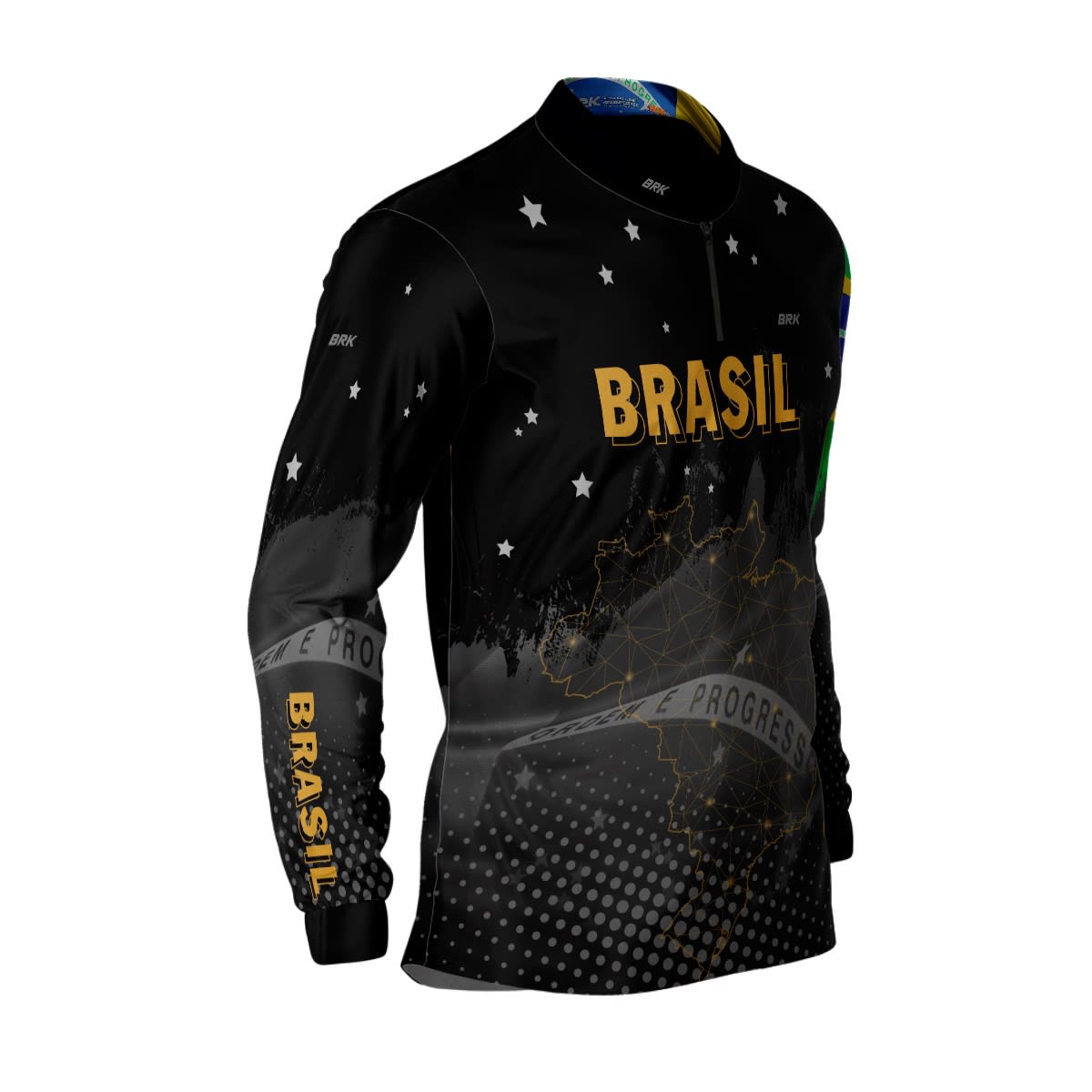 Camisa Agro Brk Brasil Preta com Proteção Solar UV50+ - Brk Agro