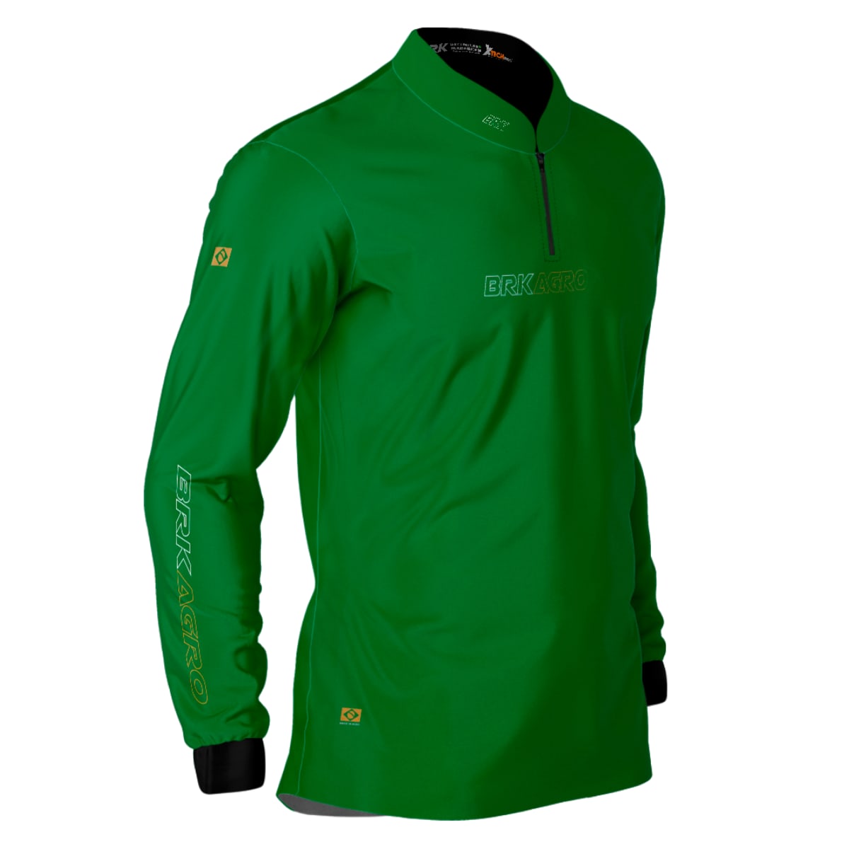Camisa Agro Brk Básica Verde com Proteção Solar UV50+ - Brk Agro