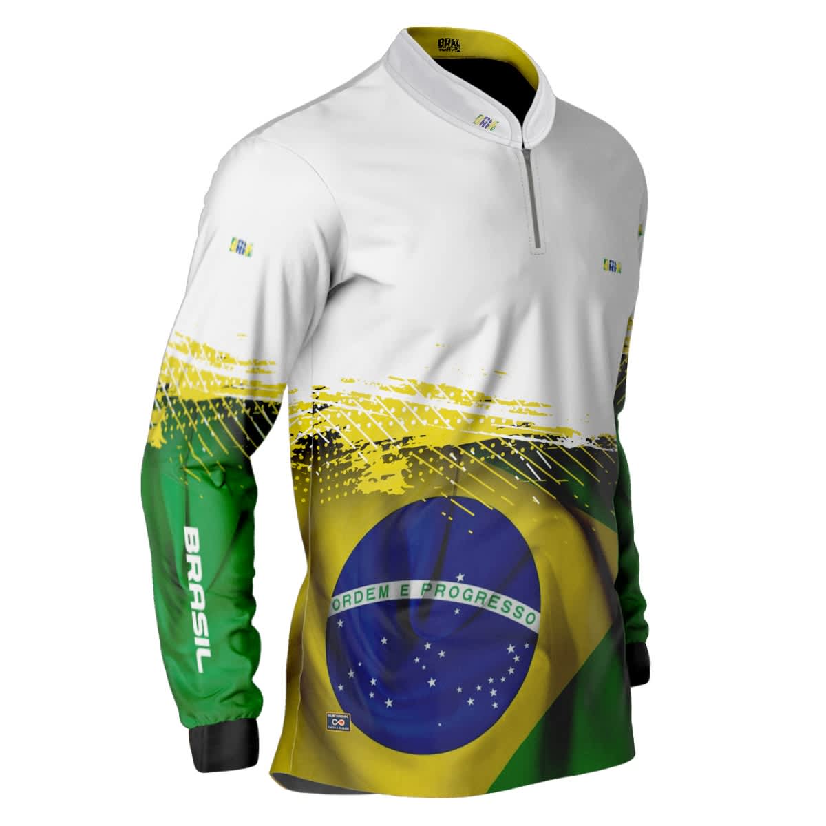 Camisa Agro Brk Brasil Branca com Proteção Solar UV50+ - Brk Agro