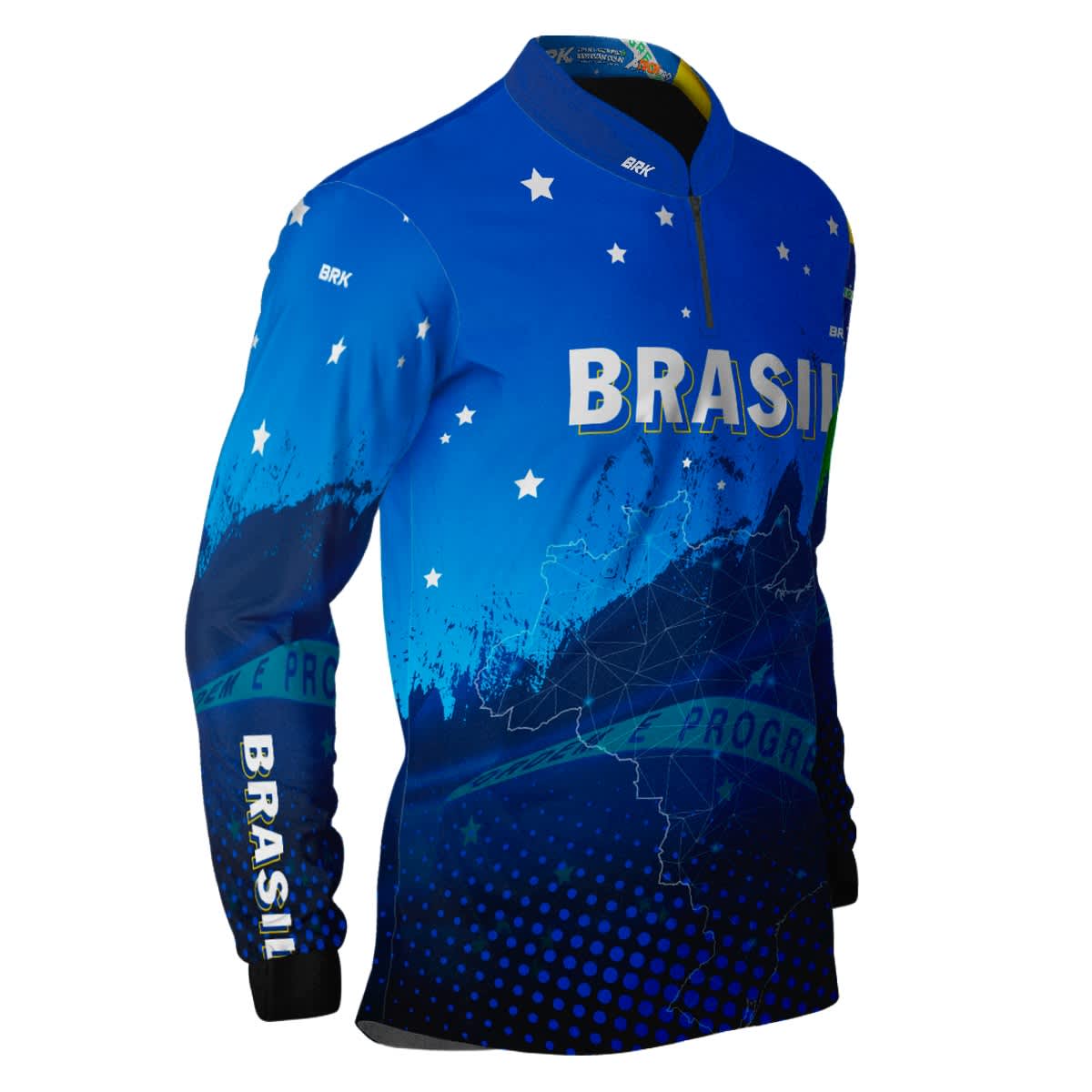 Camisa Brk Brasil Azul com Proteção Solar UV50 Envio Imediato - Brk Agro