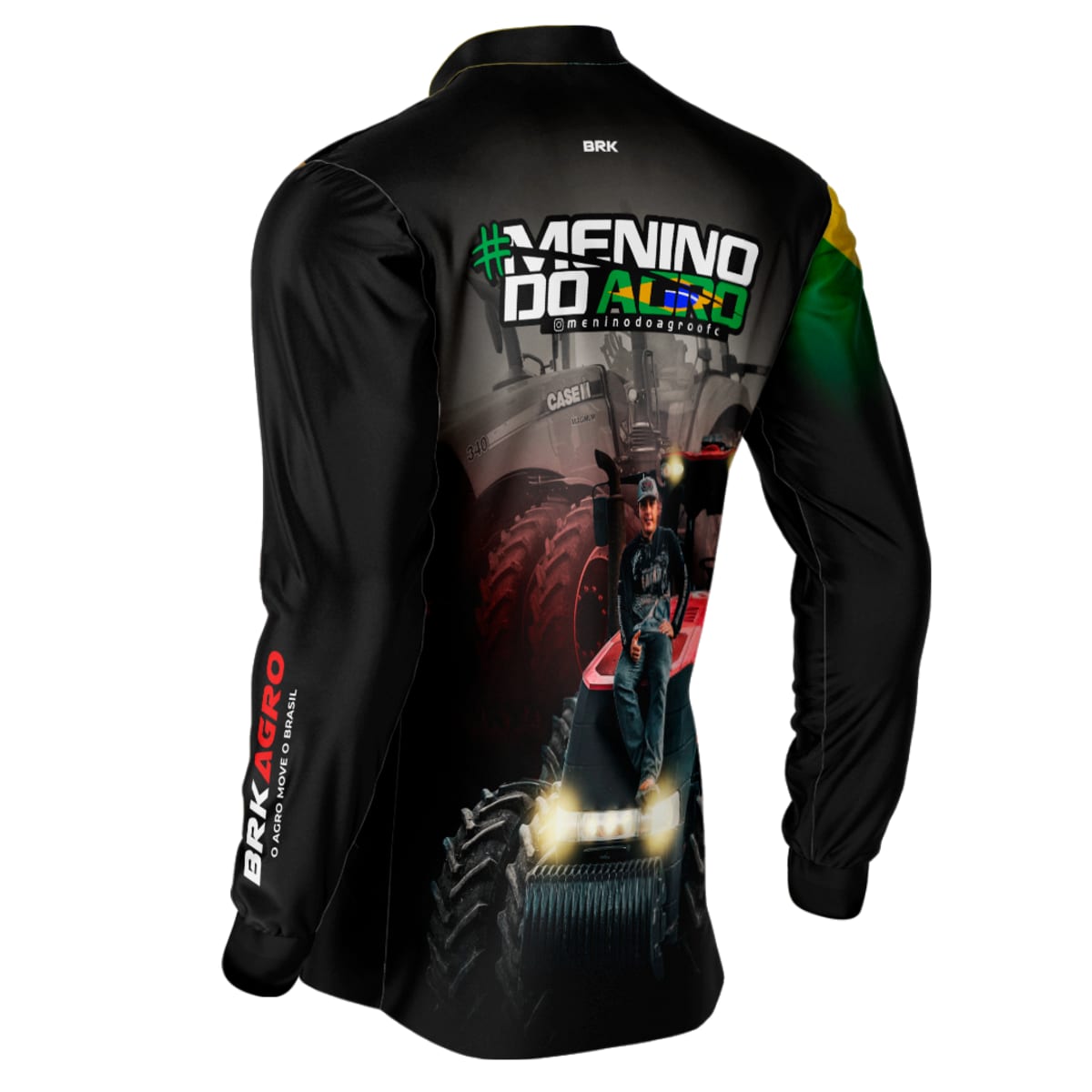 Camisa Agro Brk Menino do Agro Trator Vermelho com Proteção Solar UV50+ - Brk Agro