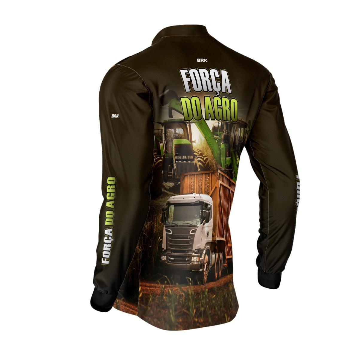 Camisa Agro Brk A Força do Agro Caminhão Colheita de Cana com Proteção Solar UV50+ - Brk Agro