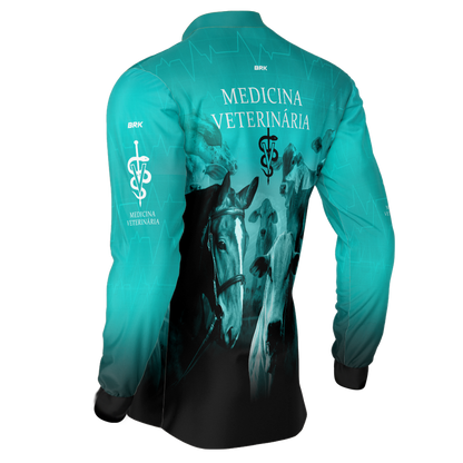 Camisa Agro Brk Medicina Veterinária Azul com UV50+ - BRK AGRO