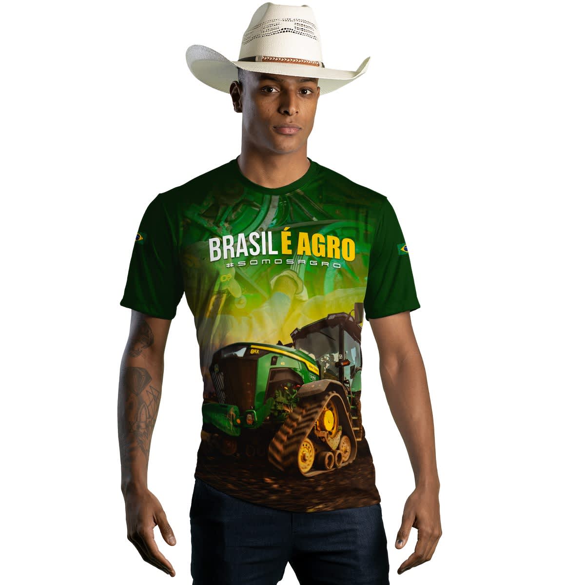 Camiseta Agro Brk Brasil é Agro 02 Com Proteção Solar UV50+ Envio Imediato - Brk Agro