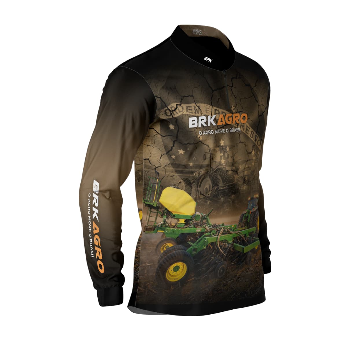 Camisa Agro Brk Plantadeira Marrom com Proteção Solar UV50+ - Brk Agro