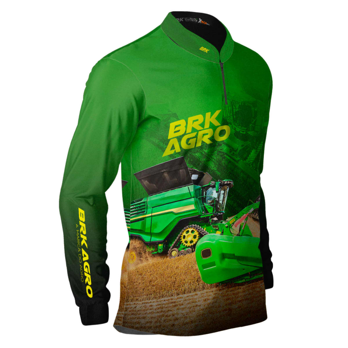 Camisa Agro Brk Colheitadeira X9 Verde com Proteção Solar UV50+ - Brk Agro