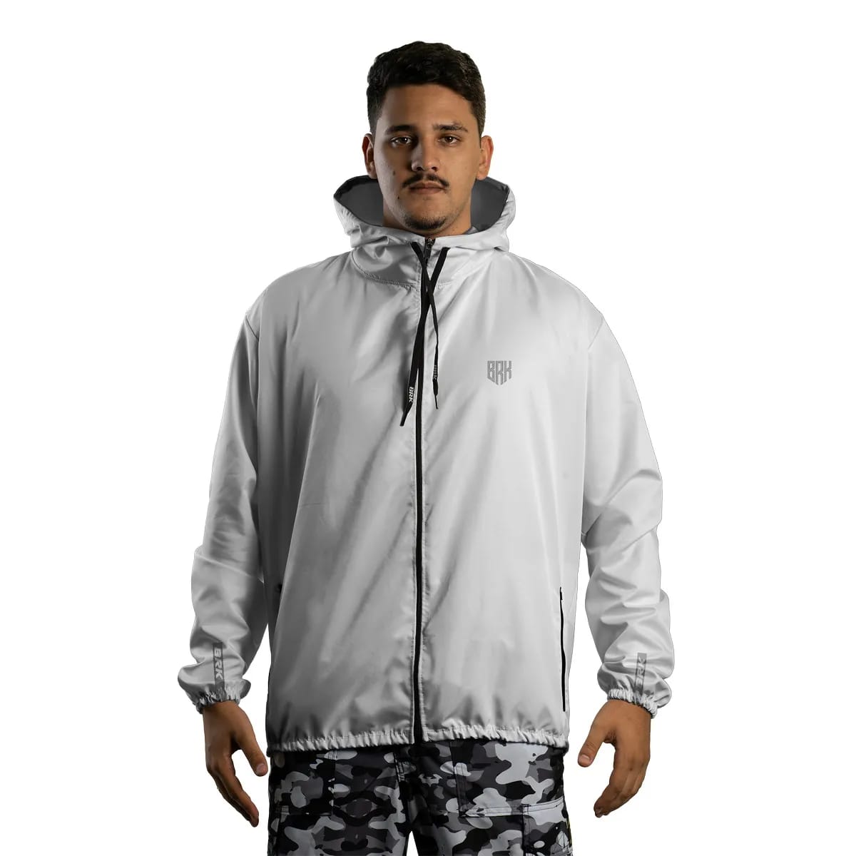 Jaqueta Corta Vento Brk Agro Repelente à Água - Branco com Proteção Solar UV50+ - Brk Agro