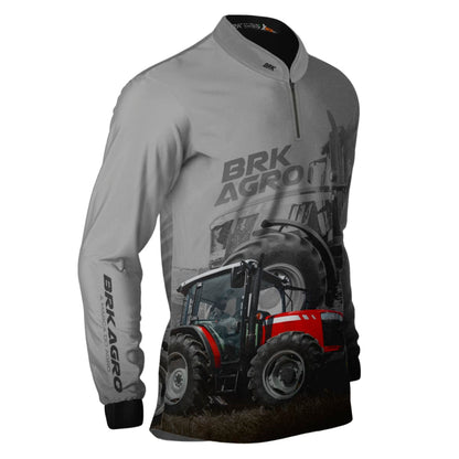 Camisa Agro Brk Trator 4707 Vermelho Clara com Proteção Solar UV50+ - Brk Agro