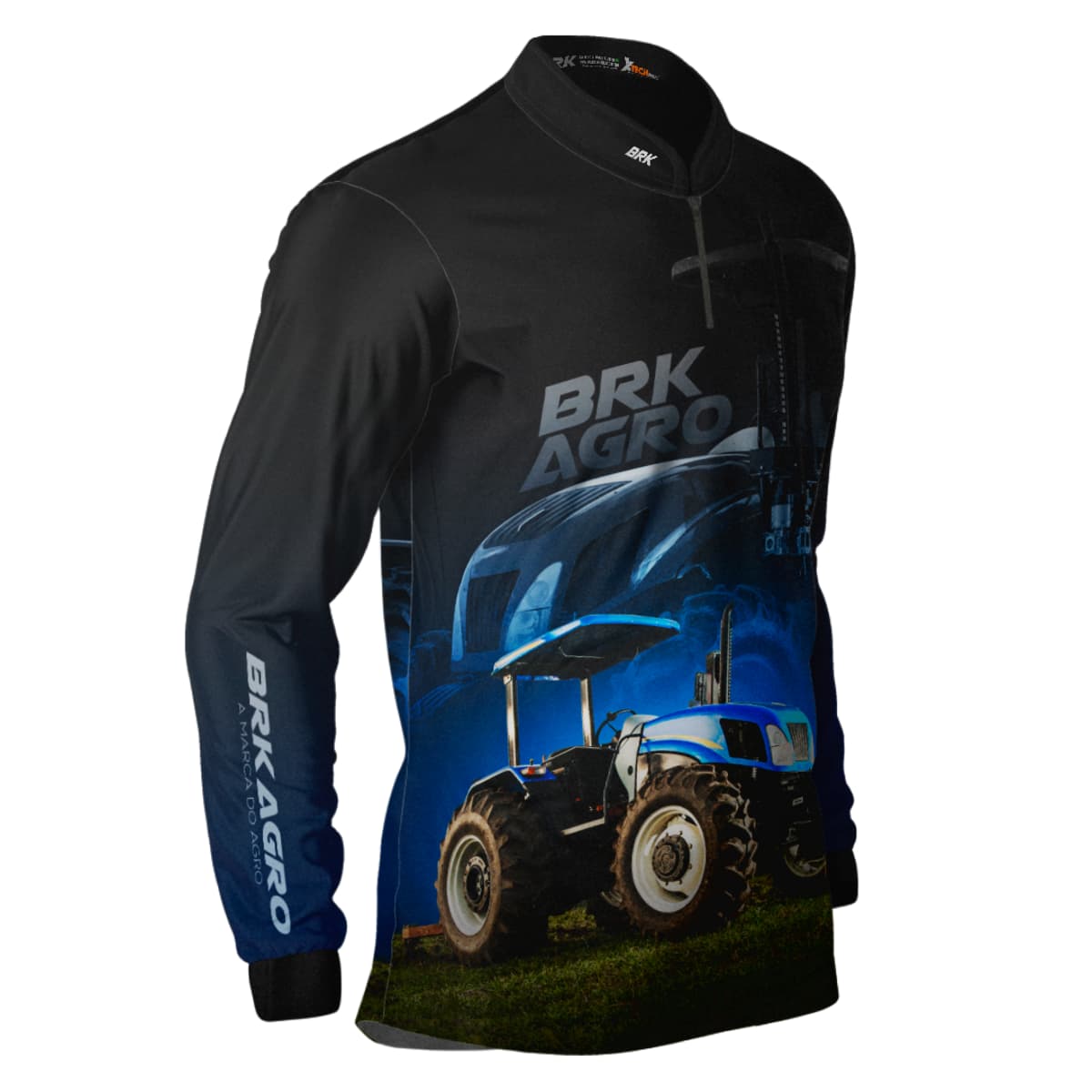 Camisa Agro Brk Trator TL5 Azul com Proteção Solar UV50+ - Brk Agro