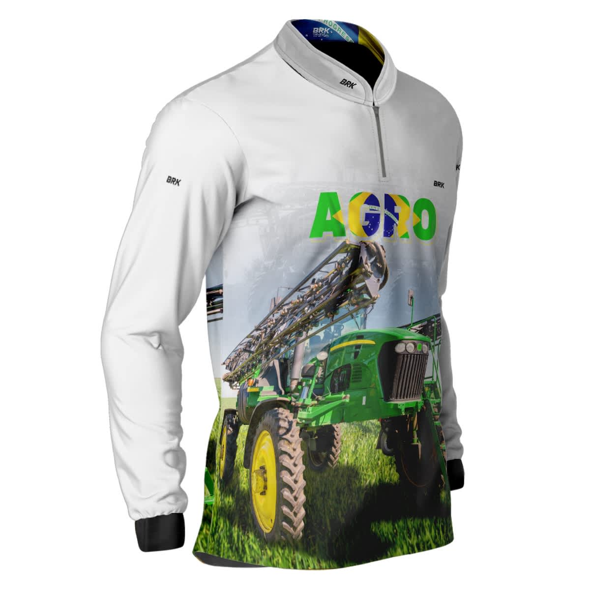 Camisa Agro Brk Pulverizador Branca com Proteção Solar UV50+ - Brk Agro