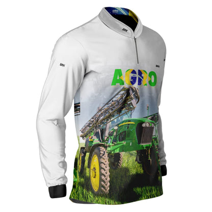 Camisa Agro Brk Pulverizador Branca com Proteção Solar UV50+ - Brk Agro