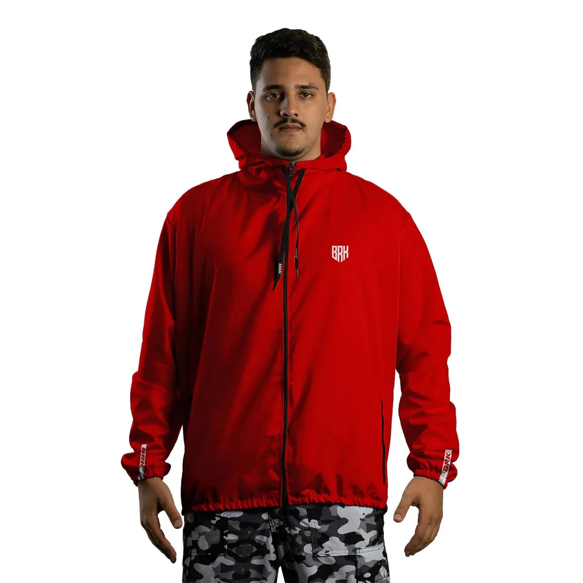 Jaqueta Corta Vento Brk Agro Repelente à Água - Vermelha com Proteção Solar UV50+ - Brk Agro