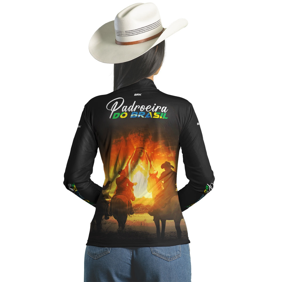 Camisa Feminina Agro Brk Padroeira do Brasil com Proteção Solar UV50+ - Brk Agro